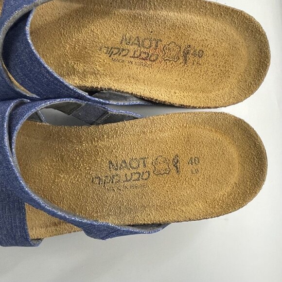 Naot Naomi Womens sz 9 EU 40 Blue Stretch Slip On Sandals Shoes Made in Israel - Picture 9 of 9